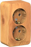 Розетка с заземлением накладная Systeme Electric Blanca 2-м. ясень картинка